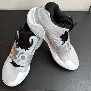 Nike Kids Grey, Black and Orange Accent Sneakers